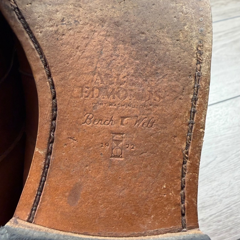 Allen Edmonds Mens Randolph Loafers Full Strap Penny Leather Brown US 10.5 D - Picture 9 of 11